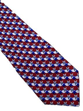 Ties to America Red White/Silver Blue Stars Stripes 9/11 NY Firefighters Necktie